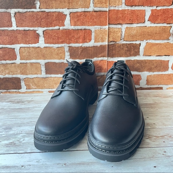 TIMBERLAND MEN'S PORT UNION OXFORD WP BLACK FULL GRAIN BOOTS - Picture 5 of 6